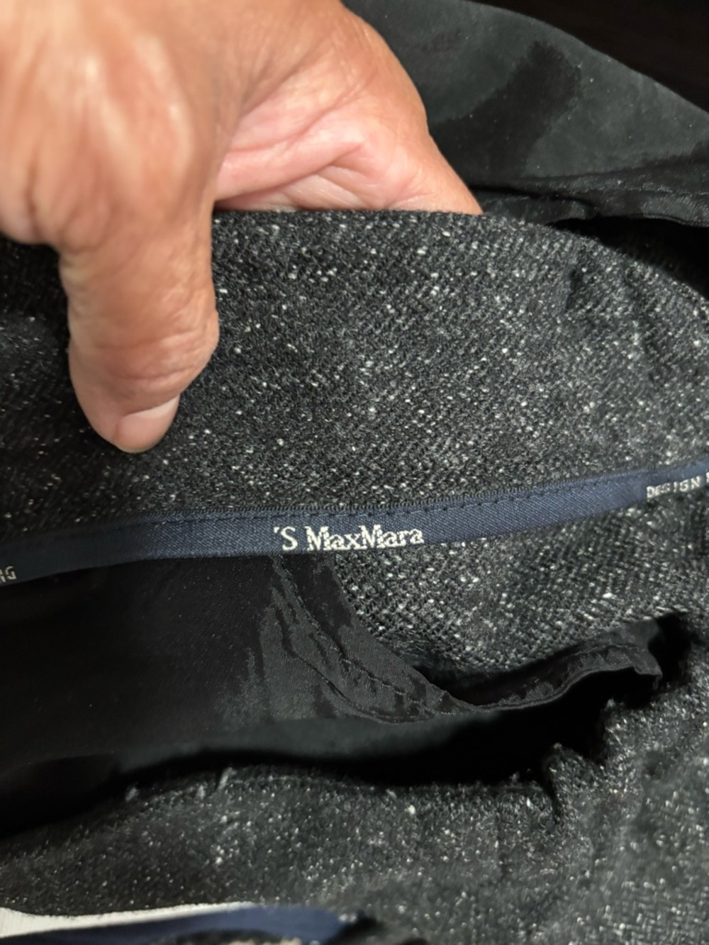 MaxMara Black Wide-Leg Tweed Pants - Picture 4 of 8